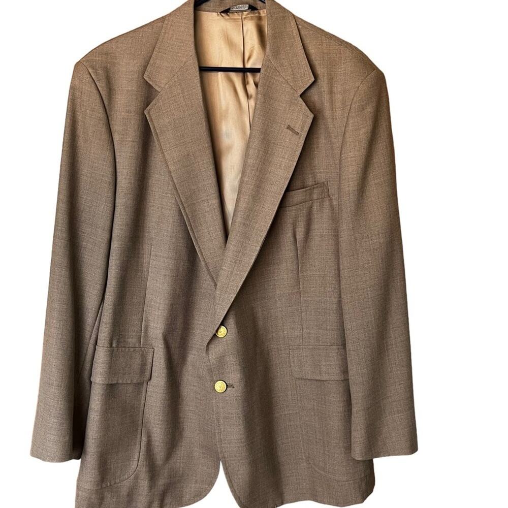 Cross & Winsor Men’s Sport Coat Jacket 46R Brown Made in USA Career Academia